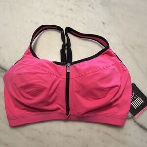 VSX Sport Knockout Front-Close sports zip bra coral women size 34D